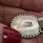 Turquoise Stamped Sterling Silver Navajo Pendant Necklace