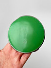 Vintage Enamel Makeup Compact Powder   Mirror  Green Plaid   Silver  Large 4 