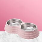 Double Pet Bowl With Stand  Dog Cat Food And Water Feeder Dish Stand