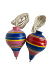 Lot  3  Trompo Cl  sico De Madera Pintado-classic Handmade Colored Wood Spinning