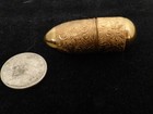 Antique Sewing Needle Austria Holder Case Gold Tone Bobbin Thread Spool Thimble