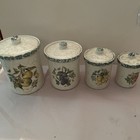 Himark Made In Italy Ceramic Canisters Fruit Design Plum   Peaches Set Of 4 W ld