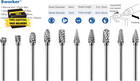 10 Pcs Carbide Burr Set 1 8  Shank Compatible With Dremel Milwaukee Bits Rotary