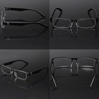 Men Women Non Prescription Clear Uv Lens Fashion Eye Glasses Black Silver Frames