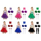 Kids Girls Shiny Cheerleading Dance Dress Cheer Leader Team Uniform Dancewear