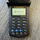 Vintage Motorola Startac St7867w Sprint Dual Band Black Flip Phone W  Charger