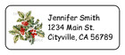Christmas Botanical Holly Cluster Personalized Address Labels Stickers Tags