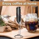 Electric Milk Frother Handheld With Stainless Steel Stand Battery