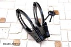 Professional Double Lock Black Steel Hinged Police Handcuffs W  Keys Real Edc