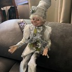 Christmas Pixie Elf 18  Wireframe Poseable Doll Silver Hobby Lobby
