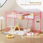 Junior Twin Loft Bed Metal Frame Pink Kids Bunk Style Space Saving Bedroom