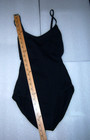 Black Capezio Leotard Med Women Fun Twisted Open Back Shelf Bra Dance Exercise