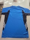 Adidas Team Performance Men   s M Blue black Colorblock Mesh Athletic T-shirt