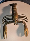 Vintage Brass Rare Lobster Crawfish Paperweight Figurine Beautiful Patina