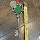 Lot Of 22 Christmas Key Metal Hanging Ornaments Silver Red Green Snowflakes 5in