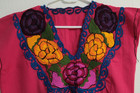 Nwot Handmade Mexican Blouse Hand Embroidered Pink Blouse Ethnic hippy Small