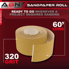 320-grit Adhesive Sandpaper Roll 2 75  X 20 Yards Aluminum Oxide Golden Yellow