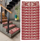 Set Of 13 Non-slip Washable Stair Treads Carpet Mats Polyester Self-adhesive New