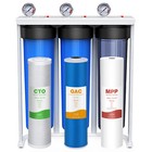 3-stage 20 x4 5  Whole House Water Filter System Sediment Carbon Filter Gauge