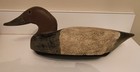 Antique Primitive Wooden Canvasback Duck Decoy  Approx  16 X 6 Inches
