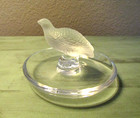 Lalique Art Glass Partridge   Quail   Pin Tray   Ring Dish   France
