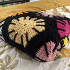 Handmade Crochet Granny Square Throw Afghan Blanket Reversible Approx  51 x60 