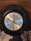 Tiara Indiana Glass 12  Clock - Black