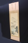 Vintage Japanese Hanging Scroll Kakejiku Landscape Mountain Painting Shihou Box