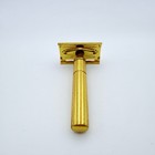 Vintage Gillette Tech Safety Razor Gold Tone 3 Piece Double Edge 40s-50s