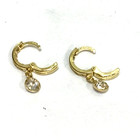  ma3  Kid s 10k Yellow Gold 0 9 Grams Cz Small Hoop dangle Earrings