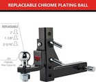 Adjustable Trailer Hitch Ball Mount  2  Towing Ball 7500 Lbs Fits 2-in Receiver