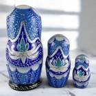Nesting Dolls 3 9  3 Piece  City Scape Monument Set Russian Matryoshka Set Blue