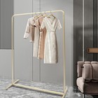 Golden Vintage Clothing Storage Shelf Garment Rack Clothes Hanger Industrial 