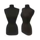 Black Female Dress Form Pinnable Foam Mannequin Torso With Adjustable Metal Base