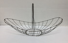 Vintage Wire Egg Oval Basket Handle Metal Oblong Farmhouse Gathering 16 x9 