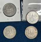 Lot Of 4 Wwii 5 Mark Reichsmark German Silver Coins Fineness  900 Circulated