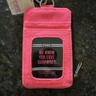 Victoria   s Secret Vs Pink Graphic Hot Pink Lanyard Limited Id Holder Rare Nwt     