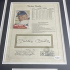 Mickey Mantle Jsa Loa Signed 8x10 Hall Of Fame Stat Photo Auto Yankees W card
