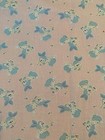 Vtg Juvenile Novelty Baby Nursery Cotton Fabric Blue Bunny Rabbits Pink 35x53