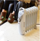 Portable Oil Filled Radiator Heater  Adjustable Thermostat 700w  White