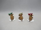 Wee Forest Folk Tiny Reindeer Set Of 3  Red  Green    Gold - New Le In Wff Boxes