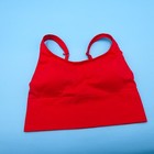 Victorias Secret Sports Bra Large Red Seamless Lightly Lined Ribbed Pullover New