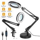 Magnifier Led Lamp 8x Magnifying Glass Table Light Reading Lamp W  Clamp   Base