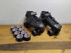 Riedell R3 Roller Skates Black Size 11 0 With Sonar Demon Wheels   8 Cayman Whel