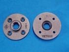 1 2  Black Malleable Iron Floor Flange Fitting Pipe Npt - Lot Of 4 - Vintage