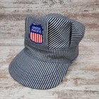 Union Pacific Hat Railroad Train Engineer Conductor Snapback Cap Vtg Usa Made