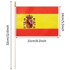25pack Small Spain Flag Handheld Mini Spanish Flag On Stick 5x8 Inch