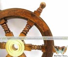 Beautiful Wooden Ship Steering Wheel Pirate D  cor Handmade Designer Nautical