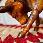 Mcm Leather Raging Bull  Rare  Glass Eyes 17    Very Unique And Gorgeous  Euc