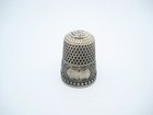 Antique Sterling Silver Sewing Thimble Etched Circle Design Size 8